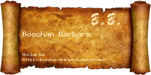 Boschan Barbara névjegykártya